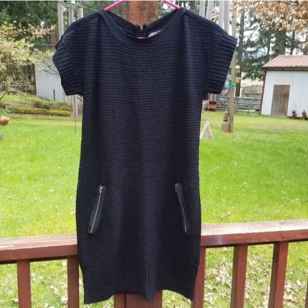 Admit One Black Knitted Sweater Dress - Small